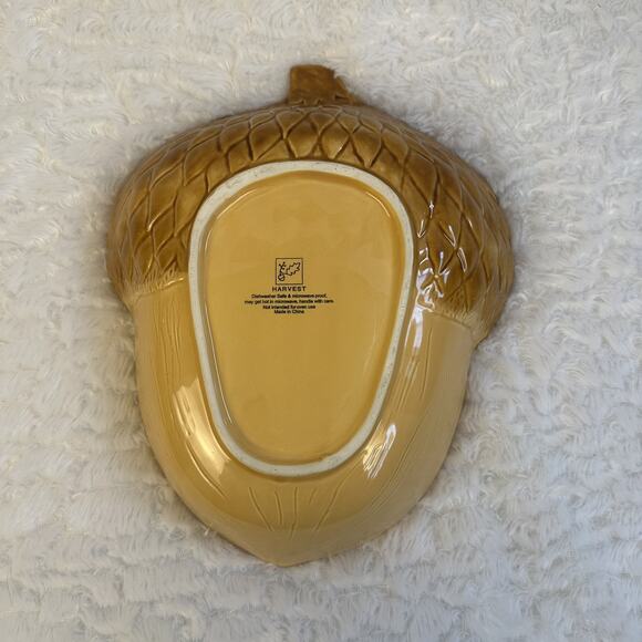 Vintage Ceramic Acorn Shape Serving Dish Large Candy Bowl Harvest Fall Plate - Picture 4 of 7